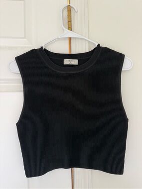 Aritzia Babaton Black Ribbed Sculpt Tank
